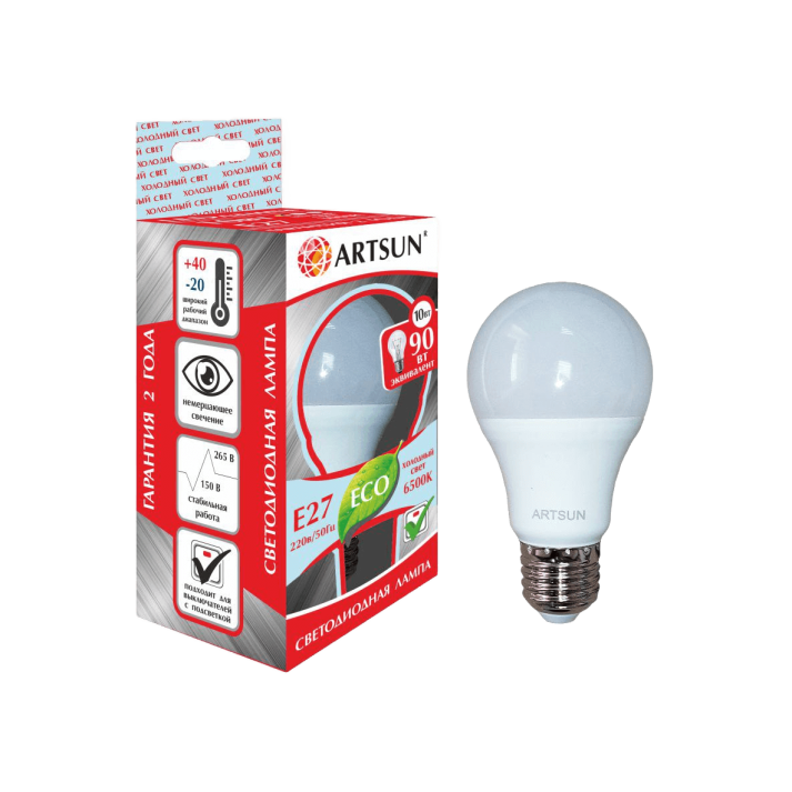 Лампа светодиодная ARTSUN LED A65 18W E27 3000K
