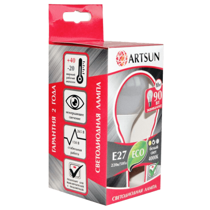 Лампа светодиодная ARTSUN LED A65 18W E27 3000K